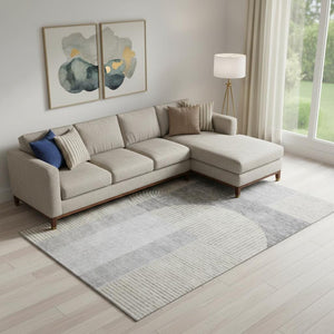 HomeRoots 10' Silver and Gray Geometric Washable Area Rug with UV Protection - Modern, Durable, Easy-Care Design 657281