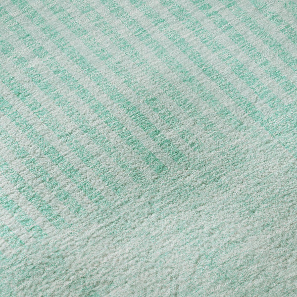 HomeRoots 5' X 8' Teal And Ivory Geometric Area Rug - Washable, UV-Protected, Stain-Resistant for High-Traffic Homes 657283