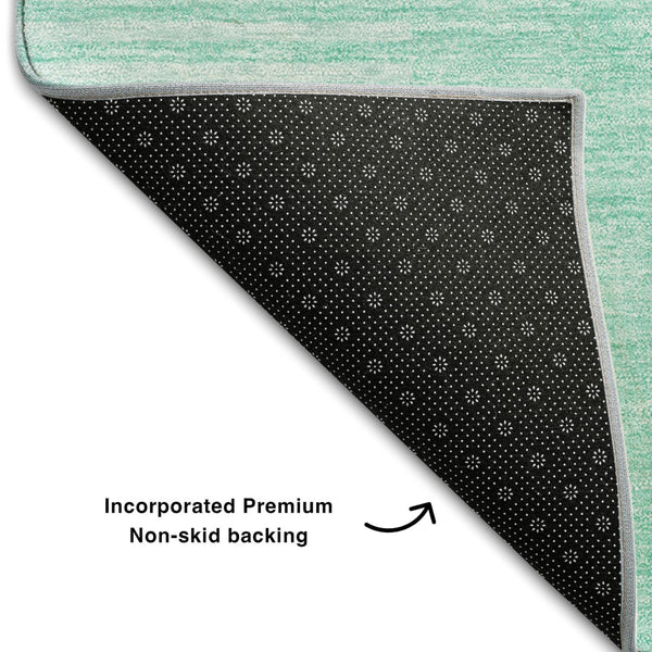 HomeRoots 9' X 12' Teal and Ivory Geometric Area Rug - Stylish, Washable, UV Protected for Busy Homes! 657286