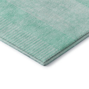 HomeRoots 9' X 12' Teal and Ivory Geometric Area Rug - Stylish, Washable, UV Protected for Busy Homes! 657286