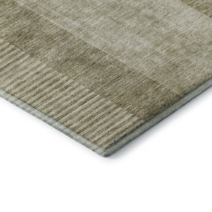 HomeRoots 5' X 8' Taupe and Ivory Geometric Area Rug - Durable, Washable, UV-Protected for High-Traffic Homes 657289