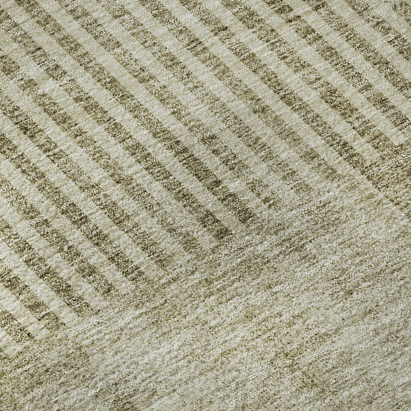 HomeRoots 5' X 8' Taupe and Ivory Geometric Area Rug - Durable, Washable, UV-Protected for High-Traffic Homes 657289
