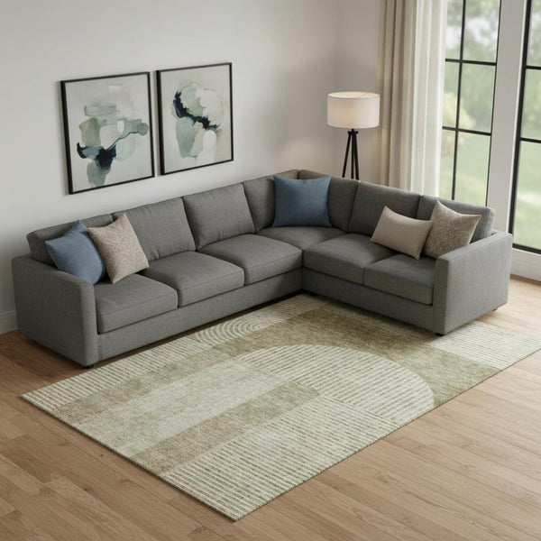 HomeRoots 10' X 14' Stylish Taupe and Ivory Geometric Area Rug – Washable, UV-Protected, Perfect for Family Spaces! 657293