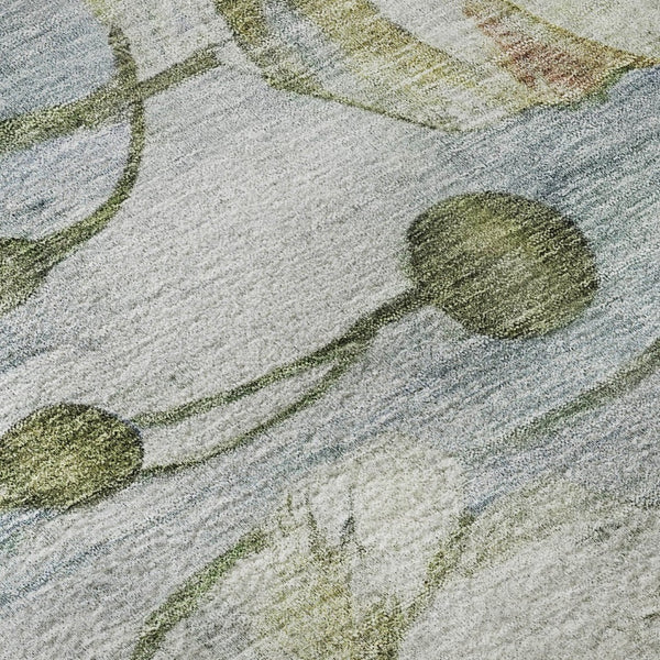 HomeRoots 5' X 8' Washable Blue Ivory Gold Floral Area Rug with UV Protection - Stain Resistant & Durable Design 657295
