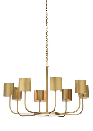 Wildwood Castle Yard Chandelier Antique Brass — 42" Modern Classic Pendant With Shaded Backlight, Glare-Free Glow 65731