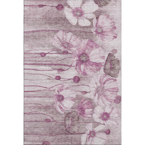 HomeRoots 10' X 14' Plum Floral Washable Area Rug with UV Protection - Durable, Stylish, Easy-Care Home Essential 657311