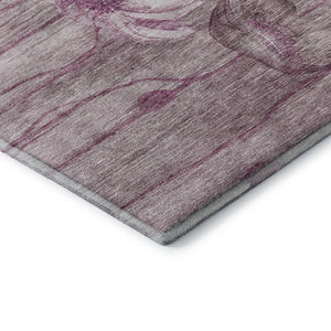 HomeRoots 10' X 14' Plum Floral Washable Area Rug with UV Protection - Durable, Stylish, Easy-Care Home Essential 657311