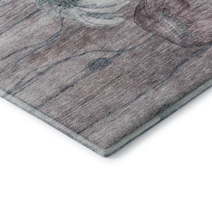 HomeRoots 8' X 10' Floral Washable Area Rug in Teal, Mauve & Ivory - UV Protected, Perfect for Busy Homes! 657327