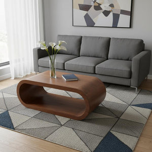 HomeRoots 32" Chestnut Solid Wood Coffee Table with Lower Shelf – Stylish, Durable, and Perfect for Any Space! 657337