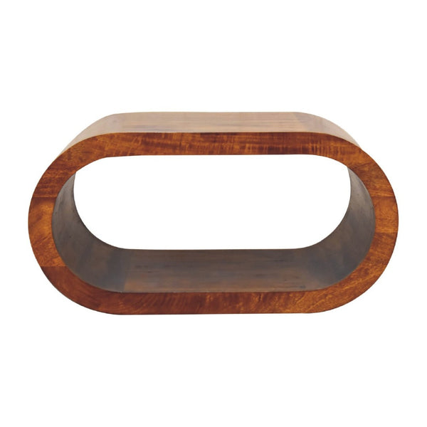 HomeRoots 32" Chestnut Solid Wood Coffee Table with Lower Shelf – Stylish, Durable, and Perfect for Any Space! 657337