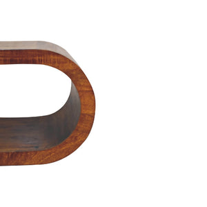 HomeRoots 32" Chestnut Solid Wood Coffee Table with Lower Shelf – Stylish, Durable, and Perfect for Any Space! 657337