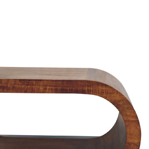 HomeRoots 32" Chestnut Solid Wood Coffee Table with Lower Shelf – Stylish, Durable, and Perfect for Any Space! 657337