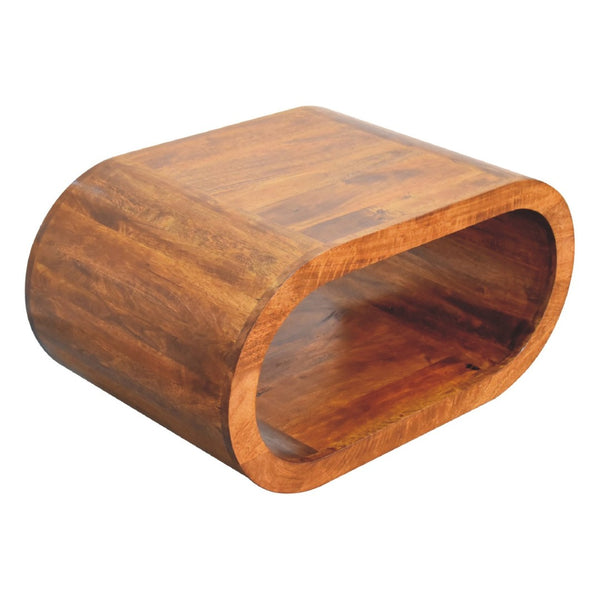 HomeRoots 32" Chestnut Solid Wood Coffee Table with Lower Shelf – Stylish, Durable, and Perfect for Any Space! 657337