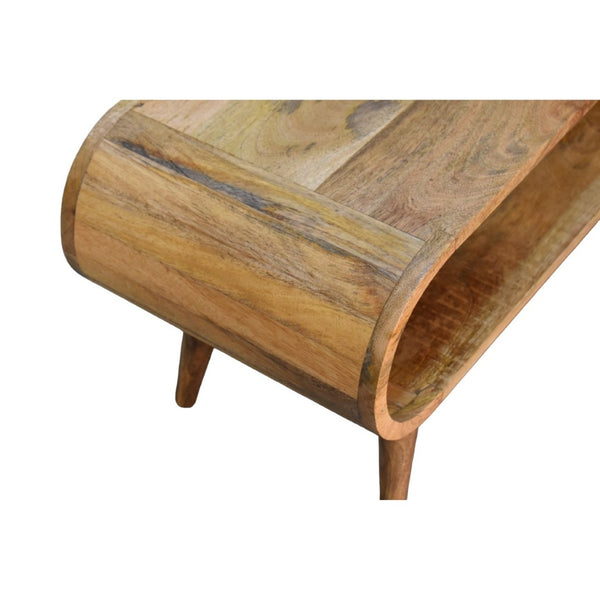 HomeRoots 35" Oak Solid Wood Coffee Table – Handcrafted Elegance with Shelf for Stylish Living Room Storage 657338