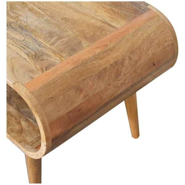 HomeRoots 32" Oak Solid Wood Coffee Table with Stylish Shelf - Handcrafted, Durable, Versatile for Any Room 657339