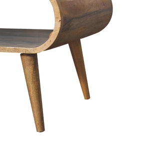 HomeRoots 32" Oak Solid Wood Coffee Table with Stylish Shelf - Handcrafted, Durable, Versatile for Any Room 657339