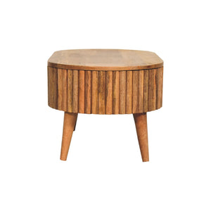 HomeRoots 34" Handcrafted Solid Wood Oval Coffee Table with Drawer - Timeless Design for Modern Living Spaces 657344