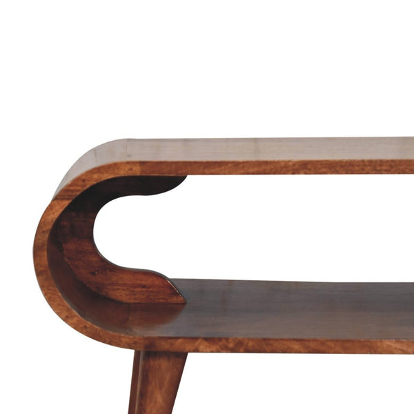 HomeRoots 35" Natural Solid Wood Coffee Table with Shelf - Handcrafted Modern Design for Versatile Living Spaces 657345