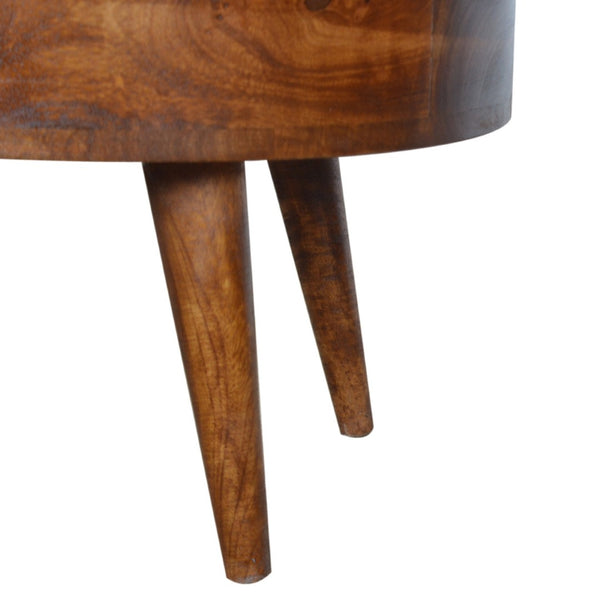 HomeRoots 34" Chestnut Solid Wood Oval Coffee Table with Two Drawers - Elegant Storage for Modern & Classic Homes 657346