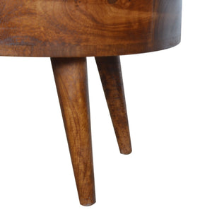 HomeRoots 34" Chestnut Solid Wood Oval Coffee Table with Two Drawers - Elegant Storage for Modern & Classic Homes 657346