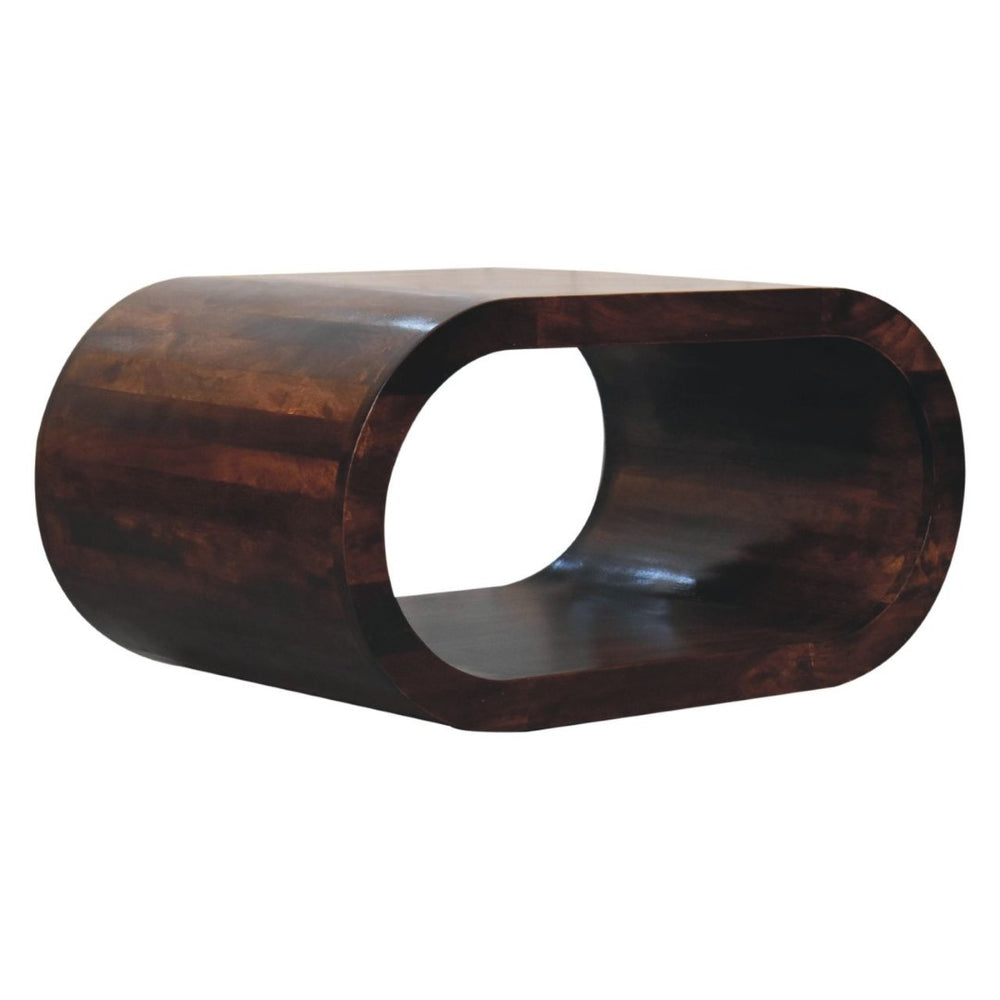 HomeRoots 32" Walnut Solid Wood Coffee Table with Shelf – Stylish Storage for Modern & Traditional Spaces 657347