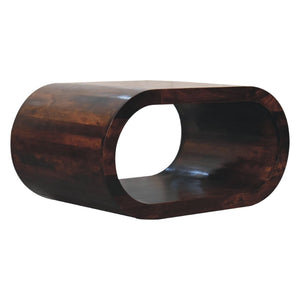 HomeRoots 32" Walnut Solid Wood Coffee Table with Shelf – Stylish Storage for Modern & Traditional Spaces 657347