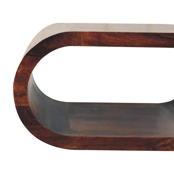 HomeRoots 32" Walnut Solid Wood Coffee Table with Shelf – Stylish Storage for Modern & Traditional Spaces 657347