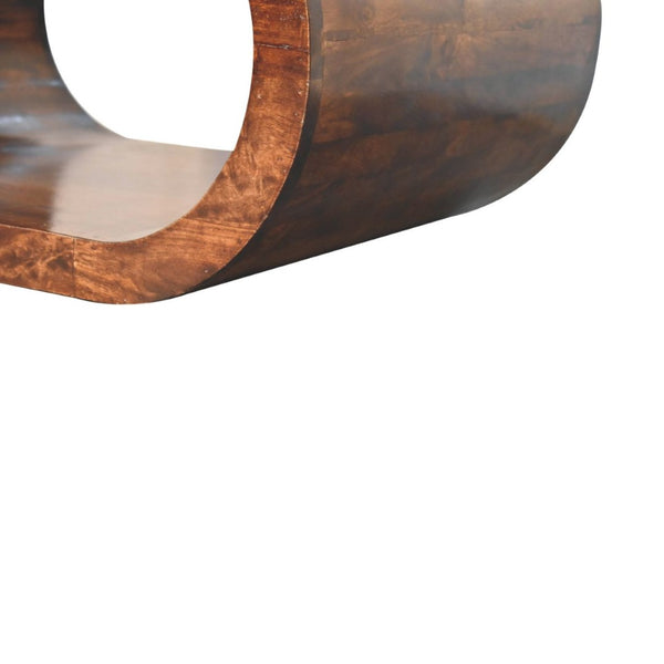 HomeRoots 32" Walnut Solid Wood Coffee Table with Shelf – Stylish Storage for Modern & Traditional Spaces 657347