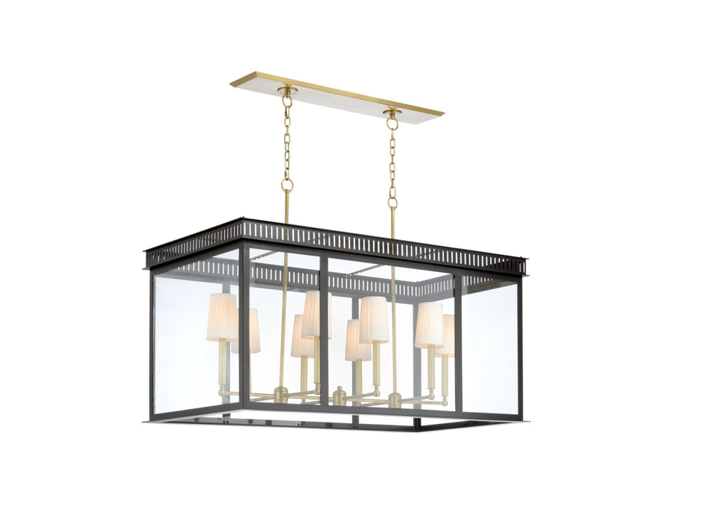 Wildwood Salt Run Lantern Large — Modern Classic Hanging Lantern, Clear Glass, Black & Antique Brass Finish, Ideal For Foyers And Dining Rooms 65735