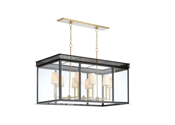 Wildwood Salt Run Lantern Large — Modern Classic Hanging Lantern, Clear Glass, Black & Antique Brass Finish, Ideal For Foyers And Dining Rooms 65735