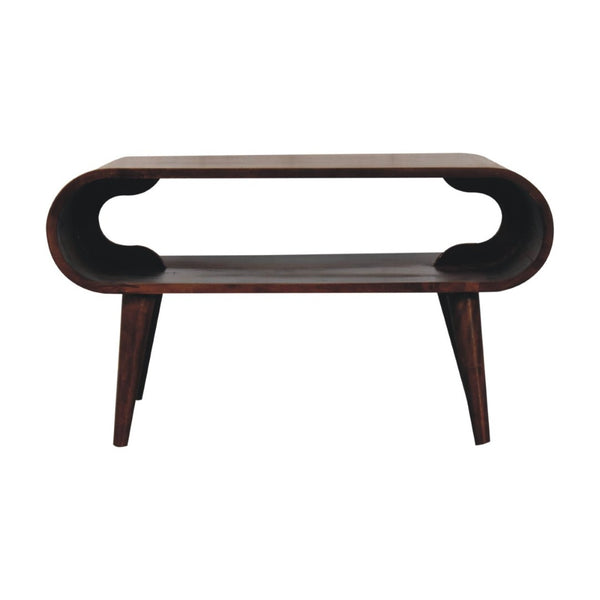 HomeRoots 32" Solid Walnut Coffee Table with Shelf – Timeless Design, Practical Storage, Perfect for Any Room! 657352