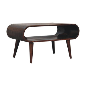 HomeRoots 32" Solid Walnut Coffee Table with Shelf – Timeless Design, Practical Storage, Perfect for Any Room! 657352