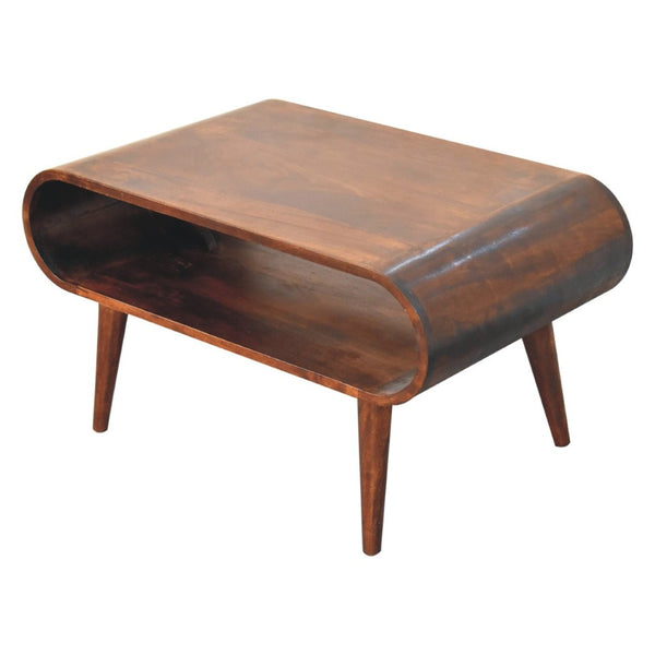 HomeRoots 32" Solid Walnut Coffee Table with Shelf – Timeless Design, Practical Storage, Perfect for Any Room! 657352