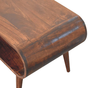 HomeRoots 32" Solid Walnut Coffee Table with Shelf – Timeless Design, Practical Storage, Perfect for Any Room! 657352