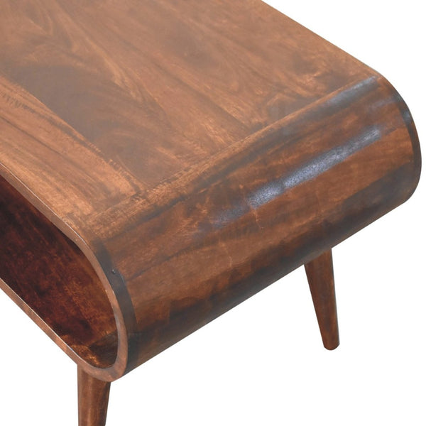 HomeRoots 32" Solid Walnut Coffee Table with Shelf – Timeless Design, Practical Storage, Perfect for Any Room! 657352