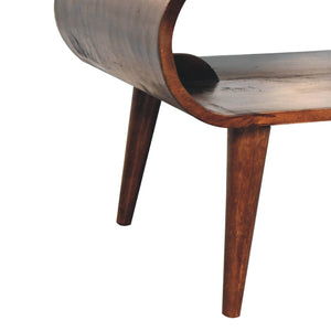 HomeRoots 32" Solid Walnut Coffee Table with Shelf – Timeless Design, Practical Storage, Perfect for Any Room! 657352