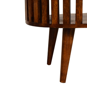 HomeRoots 32" Timeless Chestnut Solid Wood Oval Coffee Table with Shelf - Elegant Design for Any Room 657354