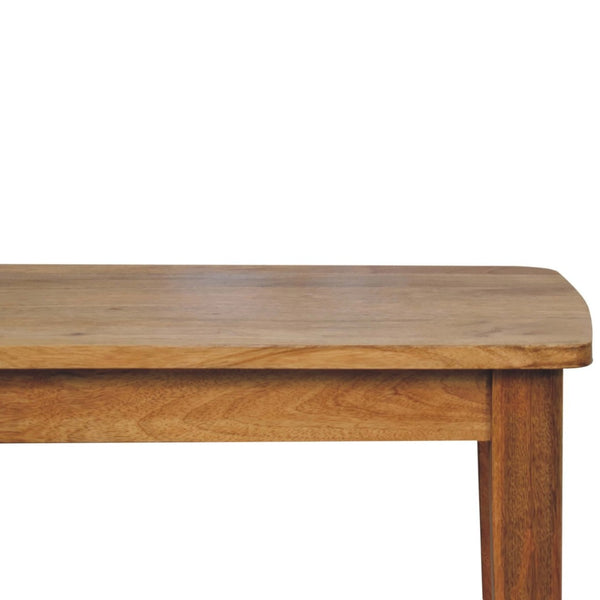 HomeRoots 35" Oak Solid Wood Coffee Table with Storage Shelf - Timeless Design for Living Rooms & Offices 657357