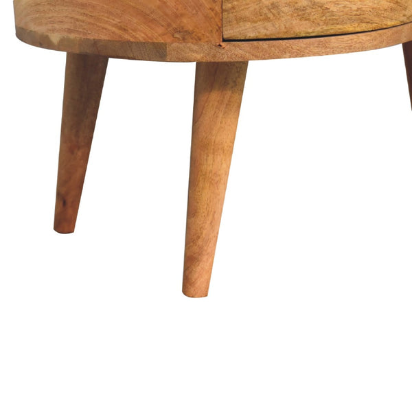HomeRoots 32" Oak Solid Wood Free Form Coffee Table with Drawer & Shelf – Stylish Storage for Any Space 657359