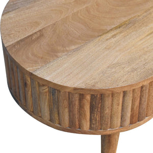HomeRoots 32" Elegant Oak Solid Wood Oval Coffee Table with 2 Drawers - Timeless Design for Any Space 657360