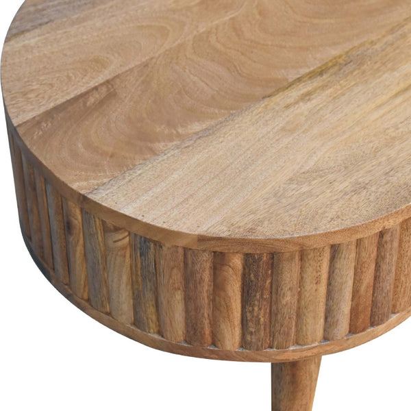 HomeRoots 32" Elegant Oak Solid Wood Oval Coffee Table with 2 Drawers - Timeless Design for Any Space 657360
