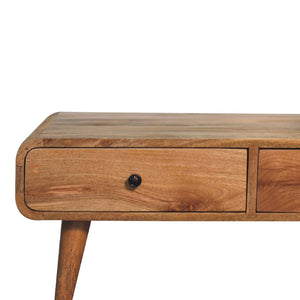 HomeRoots 34" Oak Solid Wood Coffee Table – Elegant Design with 2 Drawers for Stylish Storage in Any Room 657366