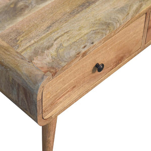 HomeRoots 34" Oak Solid Wood Coffee Table – Elegant Design with 2 Drawers for Stylish Storage in Any Room 657366