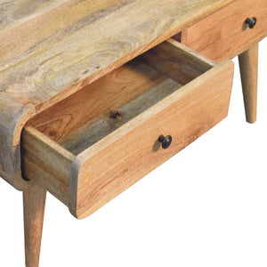 HomeRoots 34" Oak Solid Wood Coffee Table – Elegant Design with 2 Drawers for Stylish Storage in Any Room 657366