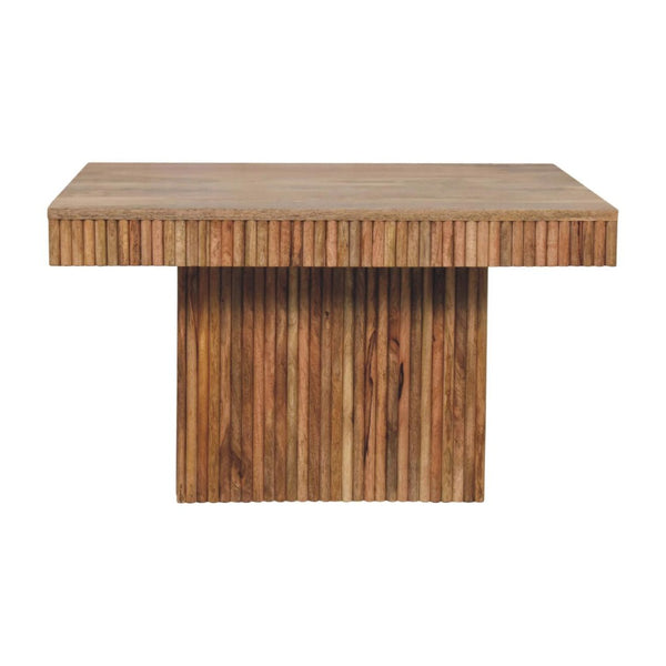 HomeRoots 32" Modern Solid Oak Square Pedestal Coffee Table - Stylish, Durable, and Perfect for Any Space! 657369