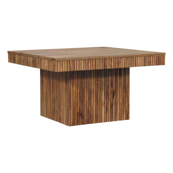 HomeRoots 32" Modern Solid Oak Square Pedestal Coffee Table - Stylish, Durable, and Perfect for Any Space! 657369