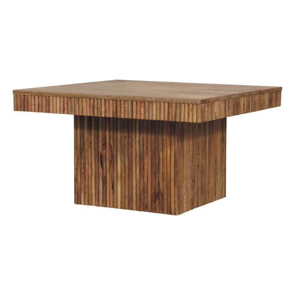 HomeRoots 32" Modern Solid Oak Square Pedestal Coffee Table - Stylish, Durable, and Perfect for Any Space! 657369