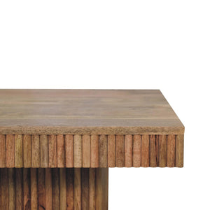 HomeRoots 32" Modern Solid Oak Square Pedestal Coffee Table - Stylish, Durable, and Perfect for Any Space! 657369