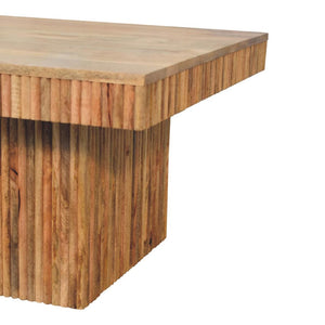 HomeRoots 32" Modern Solid Oak Square Pedestal Coffee Table - Stylish, Durable, and Perfect for Any Space! 657369