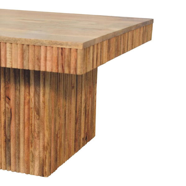 HomeRoots 32" Modern Solid Oak Square Pedestal Coffee Table - Stylish, Durable, and Perfect for Any Space! 657369